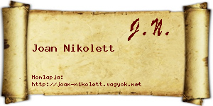 Joan Nikolett névjegykártya